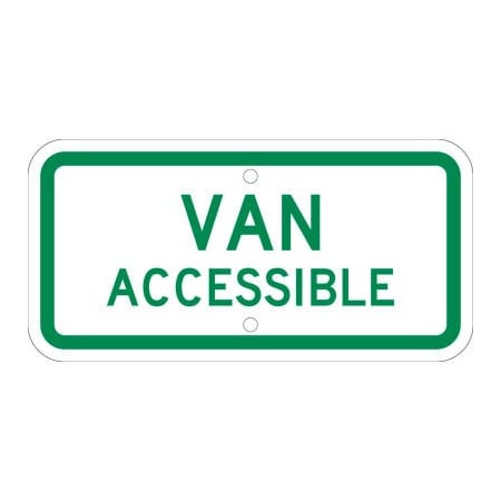 National Marker Co NMC Traffic Sign, Van Accessible, 6in X 12in, White TMAS11J